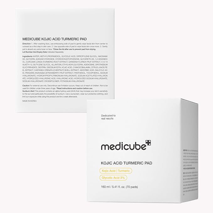 medicube Toner Pads Kojic Acid Turmeric Clarifying Pad for Troubled Skin