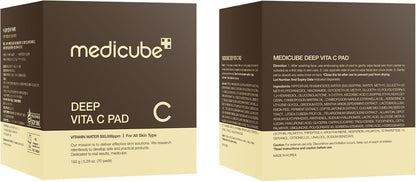 medicube Toner Pads Deep Vita C Facial Toner Pad for Uneven Skin Tone Care