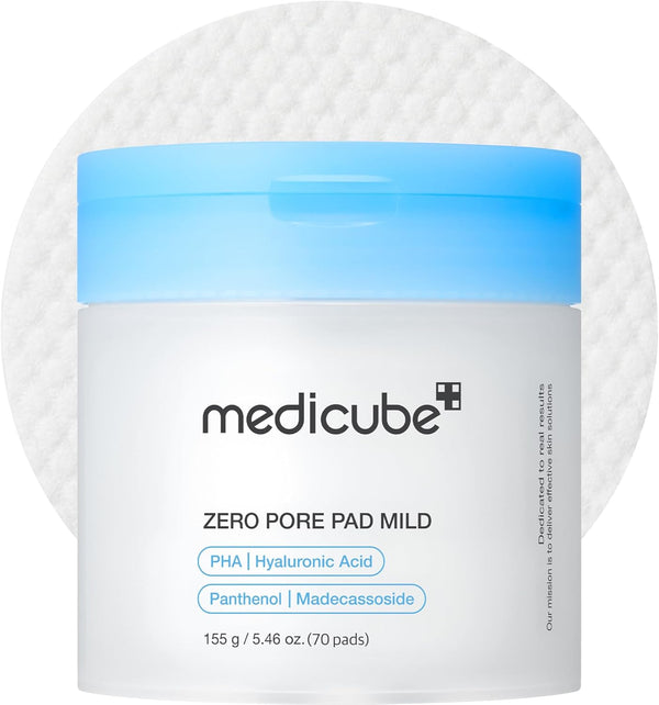 medicube Zero Pore Pads Mild 2.0 (70 units) - Gentle Calming Toner Pads for Exfoliation