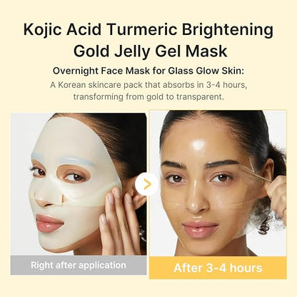 medicube Jelly Gel Mask with Brightening Kojic Acid Turmeric, 4EA