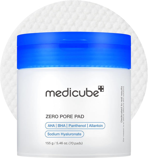 medicube Zero Pore Pads 2.0, Dual-Textured Facial Toner Pads for Exfoliation and Pore Care