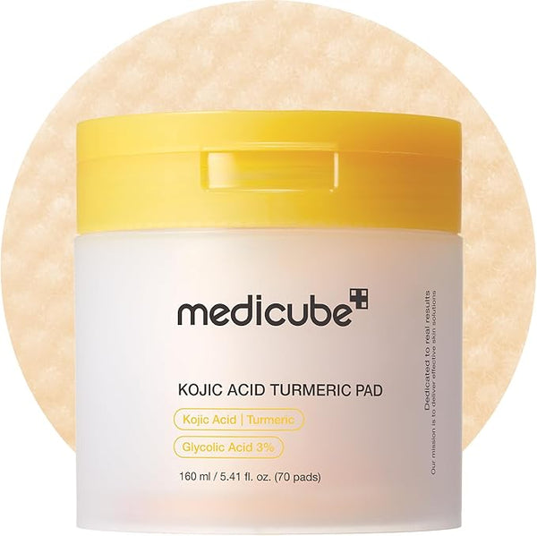 medicube Toner Pads Kojic Acid Turmeric Clarifying Toner Pad for Troubled Skin & Use After Spot Care