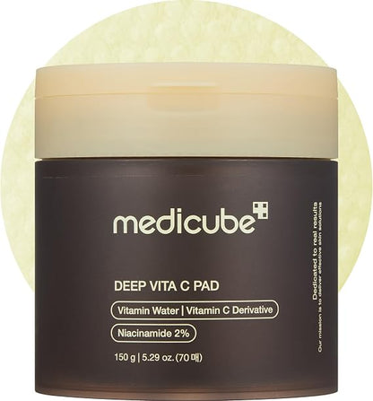 medicube Toner Pads Deep Vita C Facial Toner Pad for Uneven Skin Tone Care