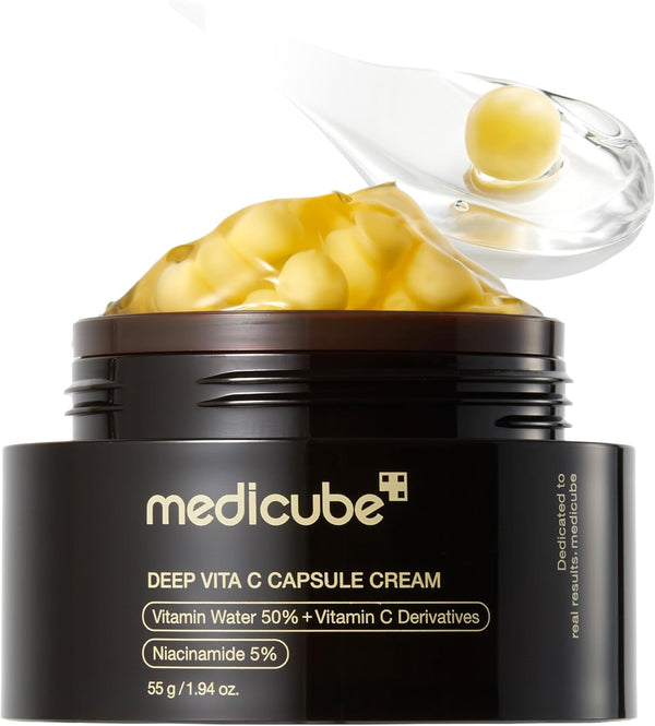 Medicube Deep Vitamin C Golden Capsule Face Moisturiser – Liposome Capsules for Wrinkles