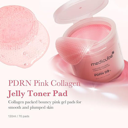 medicube Toner Pads Salmon DNA PDRN Pink Collagen Jelly Pad for Soothing