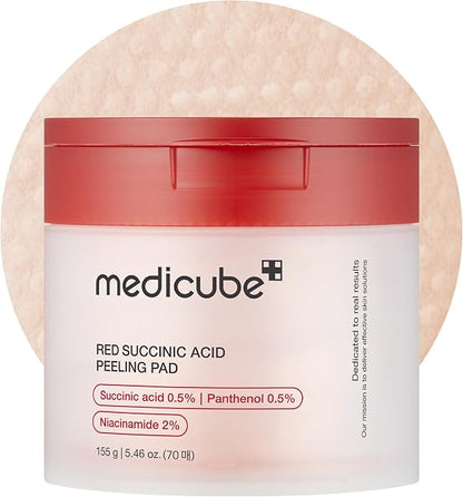 medicube Toner Pads Red Succinic Acid Panthenol Pad for Facial Peeling