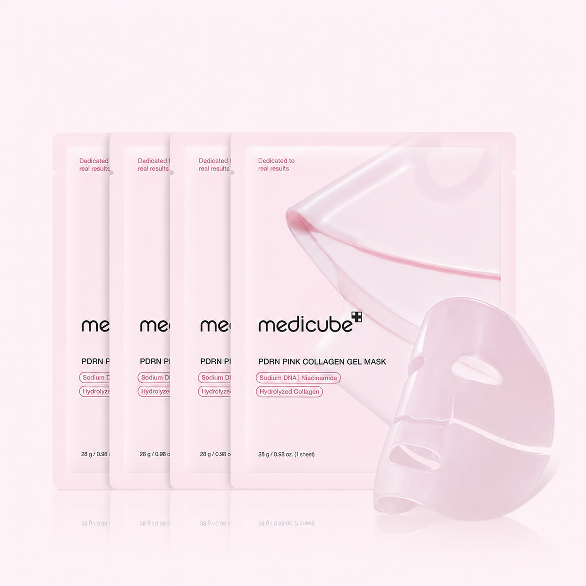 medicube Jelly Gel Mask with Salmon DNA PDRN Pink Collagen, 4EA