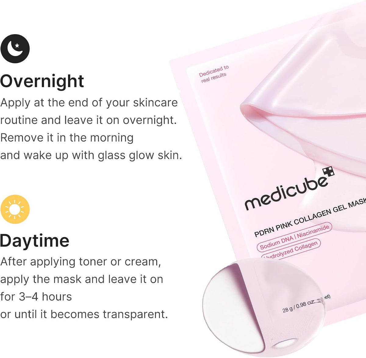 medicube Jelly Gel Mask with Salmon DNA PDRN Pink Collagen, 4EA