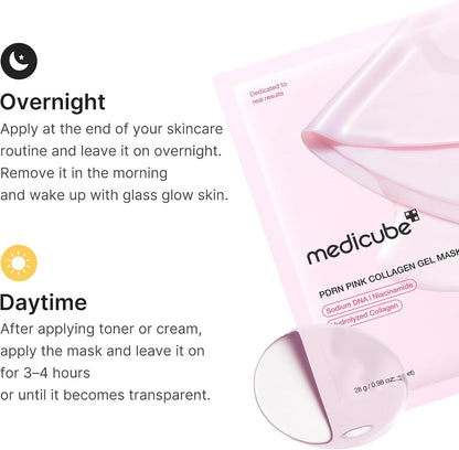 medicube Jelly Gel Mask with Salmon DNA PDRN Pink Collagen, 4EA